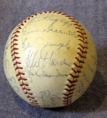 1941 CLEVELAND INDIANS TEAM SIGNED BASEBALL w/JSA LOA