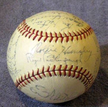 1941 CLEVELAND INDIANS TEAM SIGNED BASEBALL w/JSA LOA