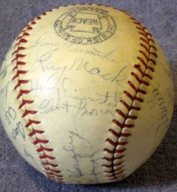 1941 CLEVELAND INDIANS TEAM SIGNED BASEBALL w/JSA LOA