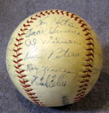 1941 CLEVELAND INDIANS TEAM SIGNED BASEBALL w/JSA LOA