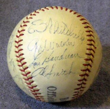 1941 CLEVELAND INDIANS TEAM SIGNED BASEBALL w/JSA LOA