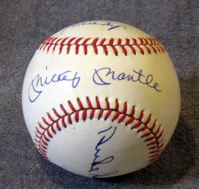 WILLIE, MICKEY & THE DUKE SIGNED BASEBALL w/JSA LOA