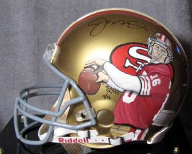 JOE MONTANA SIGNED SAN FRANCISCO 49'er HAND PAINTED HELMET- UPPER DECK