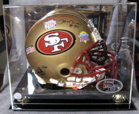 JERRY RICE 3 TIME SUPER BOWL CHAMPION SIGNED HELMET- UPPER DECK