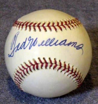 TED WILLIAMS SIGNED BALL w/JSA LOA