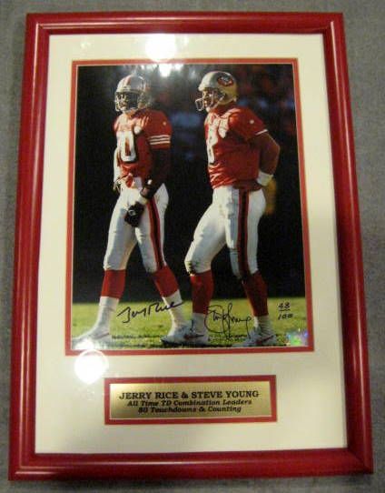 JERRY RICE / STEVE YOUNG L.E. SIGNED PHOTO w/JSA COA