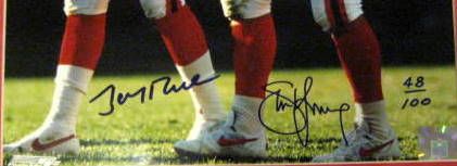 JERRY RICE / STEVE YOUNG L.E. SIGNED PHOTO w/JSA COA