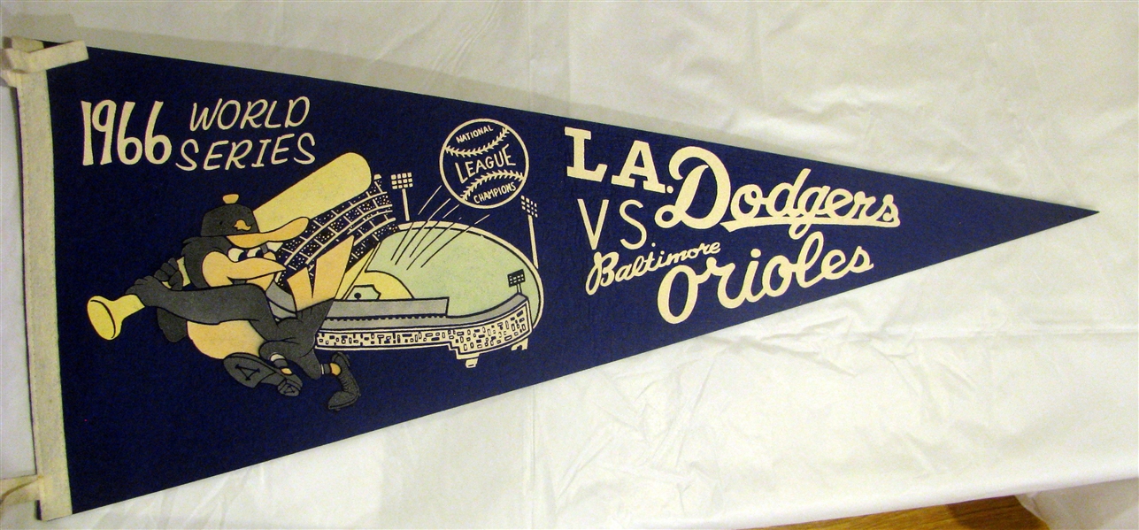 1966 WORLD SERIES PENNANT - DODGERS vs ORIOLES