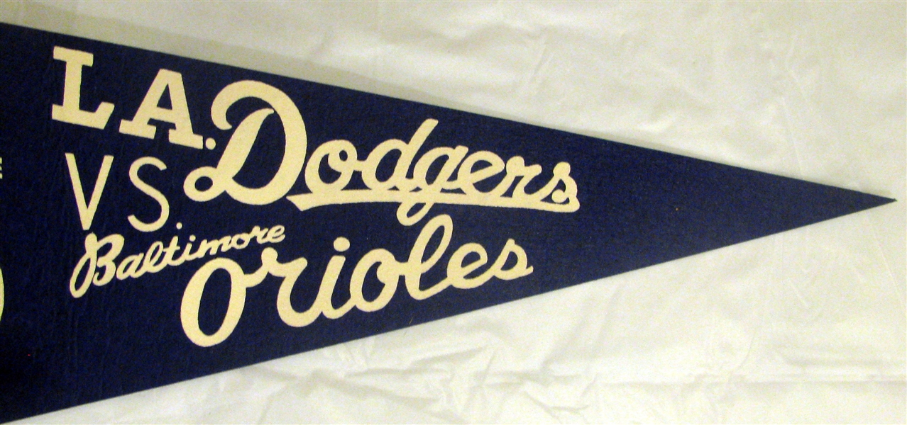 1966 WORLD SERIES PENNANT - DODGERS vs ORIOLES