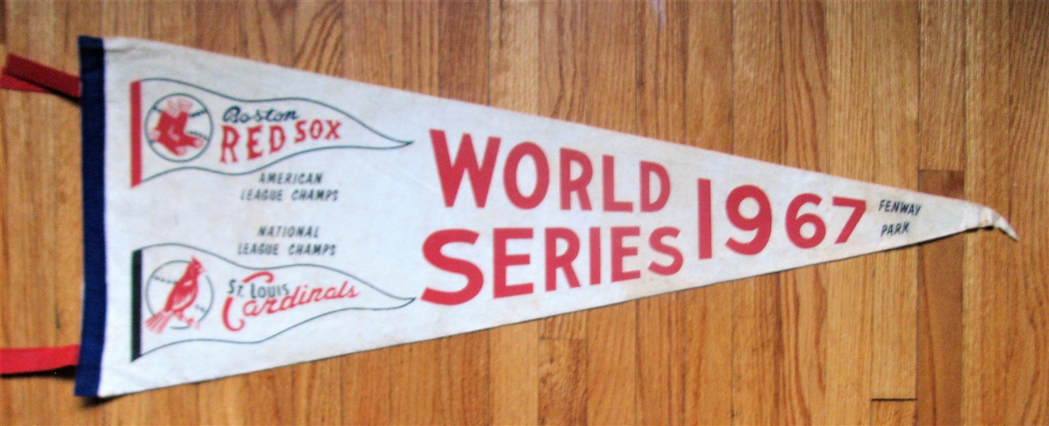 1967 RED SOX vs CARDINALS WORLD SERIES PENNANT 