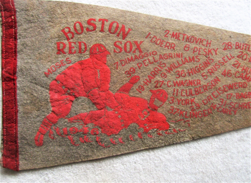 1946 BOSTON RED SOX TEAM PLAYER PENNANT - A.L. CHAMPIONSHIP YEAR