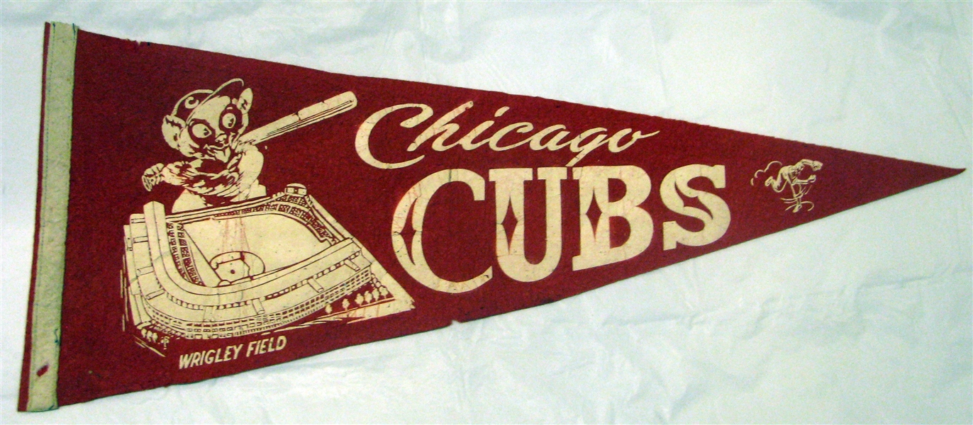 50's CHICAGO CUBS PENNANT - WRIGLEY FIELD