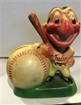 VINTAGE 50s CLEVELAND INDIANS "CHIEF WAHOO" MASCOT BANK