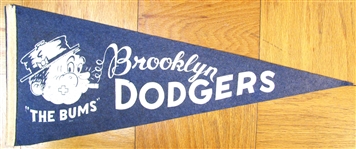 50s BROOKLYN DODGERS "THE BUMS" PENNANT