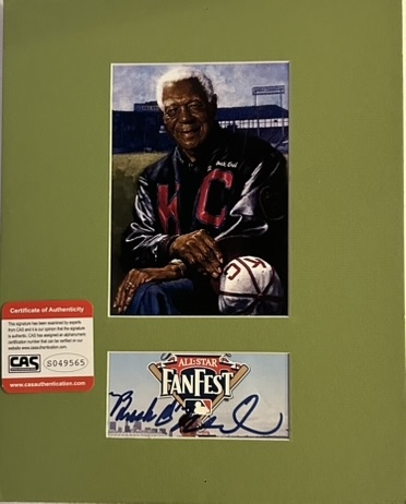 BUCK O'NEIL NEGRO LEAGUE PLAYER SIGNED FANFEST COLLAGE w/CAS COA