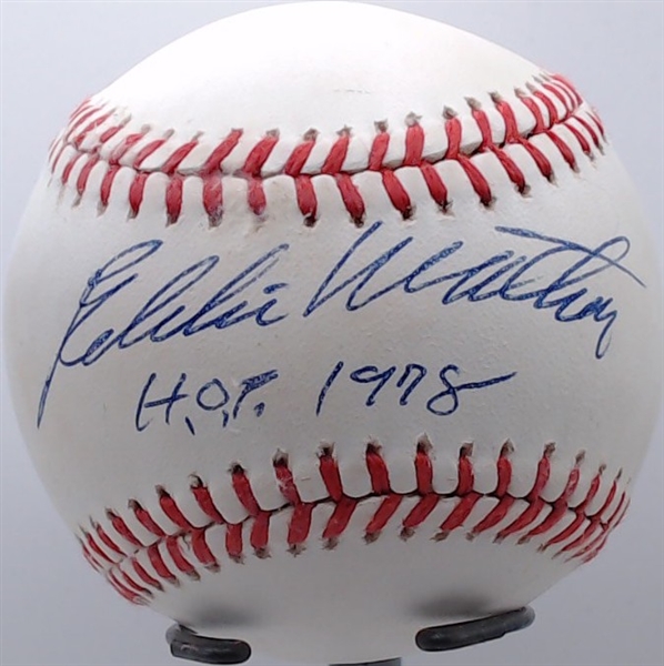 EDDIE MATTHEWS SIGNED BASEBALL W/CAS COA