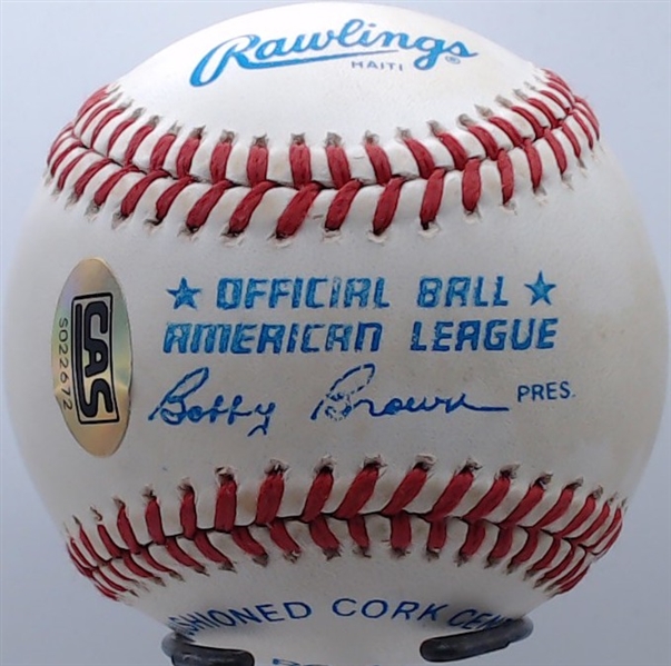 TOMMY JOHN SIGNED BASEBALL W/CAS COA