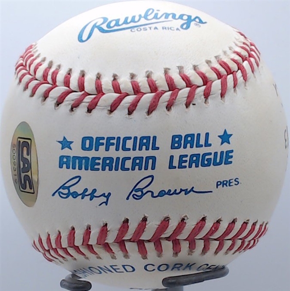 AL KALINE, GEORGE KELL, HAL NEWHOUSER SIGNED BALL W/CAS COA