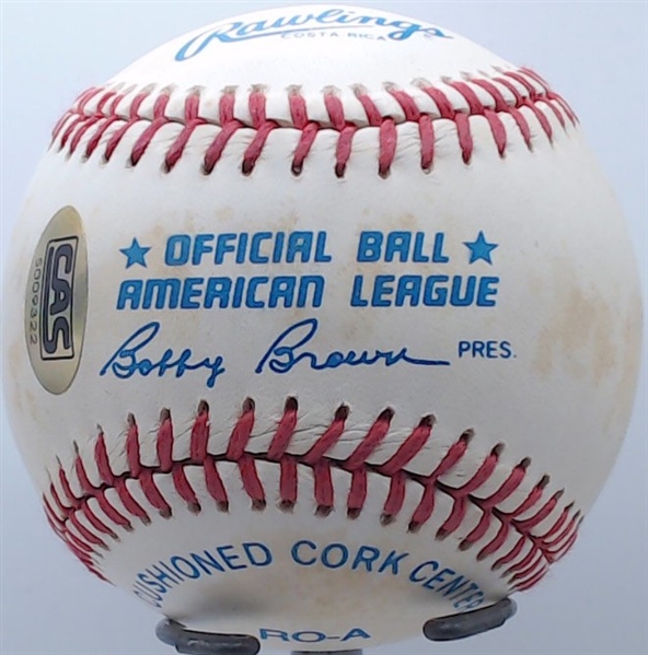 BOB FELLER, JUAN MARICHAL AND BOB LEMON SIGNED BASEBALL W/CAS COA