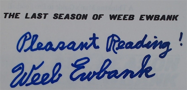 WEEB EWBANK AUTOGRAPHED BOOK W/ CAS COA