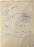 1976-77 DENVER NUGGETS AUTOGRAPH PAGE