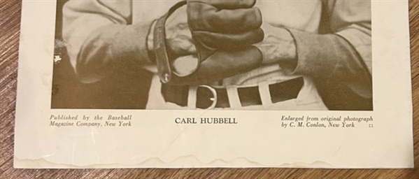 VINTAGE CARL HUBBELL BASEBALL MAGAZINE INSERT PHOTO