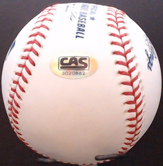 JOBA CHAMBERLAIN SIGNED BASEBALL W/CAS COA