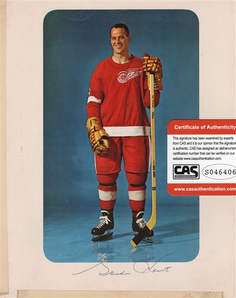 GORDIE HOWE SIGNED PHOTO W/CAS COA