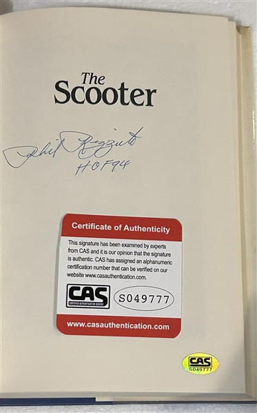 PHIL RIZZUTO SIGNED BOOK THE SCOOTER w/CAS COA