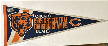1985 CHICAGO BEARS "DIVISION CHAMPS" PENNANT