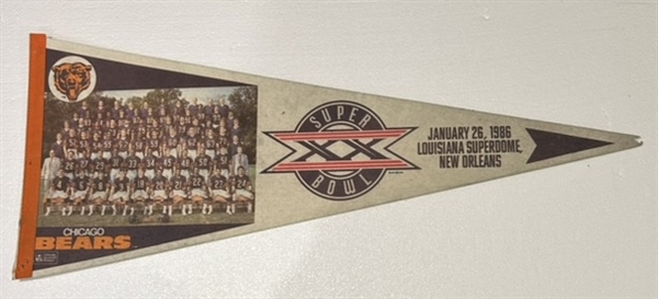 1986  CHICAGO BEARS SUPER BOWL PENNANT