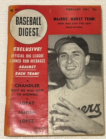 1951 BASEBALL DIGEST w/GIL HODGES COVER